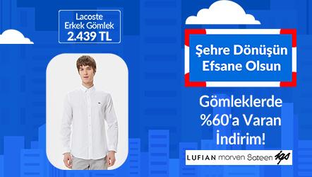 Gömleklerde %60'a Varan İndirim (Lacoste Erkek Gömlek 2439 TL)