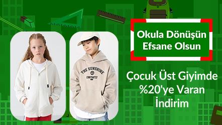Çocuk Üst Giyimde %20'ye Varan İndirim