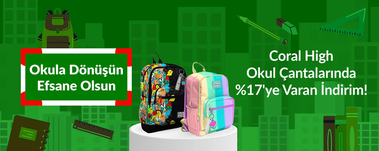1-Coral High Okul Çantalarında %17'ye Varan İndirim!