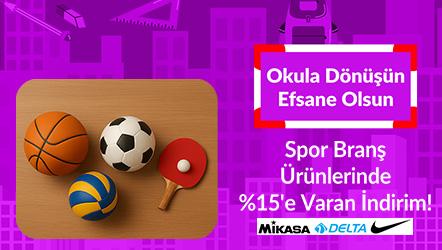 Spor Branş Ürünlerinde %15'e Varan İndirim!