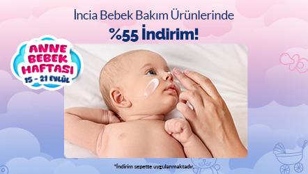 İncia Bebek Bakım Ürünlerinde %55 İndirim!