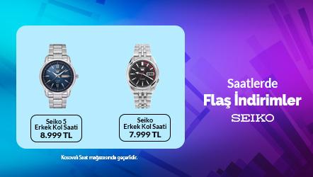 "Saatlerde Flaş İndirimler Seiko 5 SNKL47K1 Kadın Kol Saati 8999TL Seiko 5 SNKP17K1 Erkek Kol Saati 8999 TL  Seiko SNKK27K1 Erkek Kol Saati 7999 TL"
