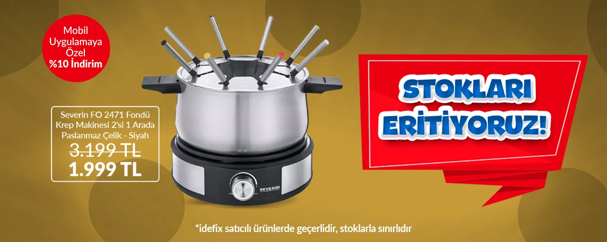 Severin FO 2471 Fondü Krep Makinesi 2'si 1 Arada Sepette 1.999 TL