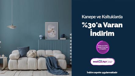 Kanepe ve Koltuklarda Sepette %30'a Varan İndirim