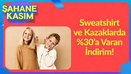 Sweatshirtler & Kazaklarlarda %30'a Varan İndirim