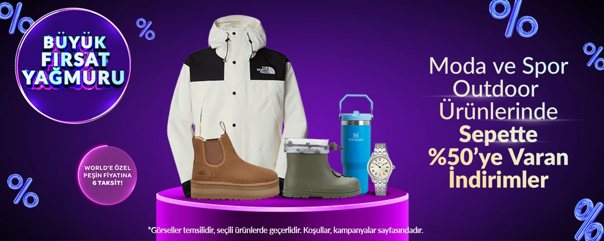 Moda ve Spor Outdoor Ürünlerinde Sepette %50’ye Varan İndirimler!