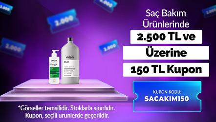Seçili Saç Bakım ürünlerinde 2.500 TL ve üzerine 150 TL Kupon Kodu SACAKIM150
