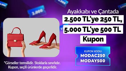 Ayakkabı ve Çantada 2.500 TL'ye 250 TL, 5.000 TL'ye 500 TL Kupon