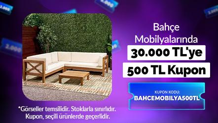 Bahçe Mobilyalarında 500 TL Kupon Kodu: BAHCEMOBILYA500TL