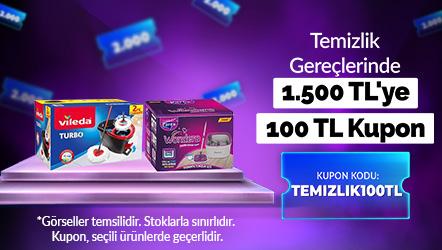 Temizlik Gereçlerinde 1.500 TL'ye 100 TL Kupon Kodu: TEMIZLIK100TL