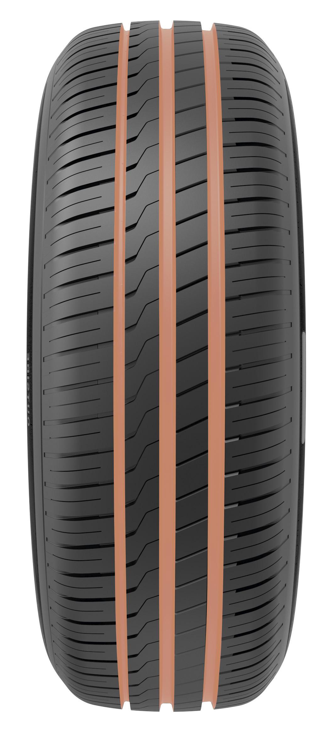 Üç adet çevresel yağmur oluğu, üstün su tahliyesi ve suda kızaklamaya karşı direnç sağlar.