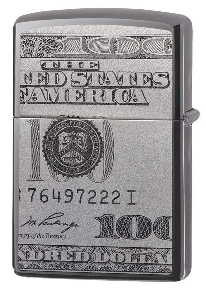 Zippo 49025 Black Ice Currency Design Refillable Windproof Lighter