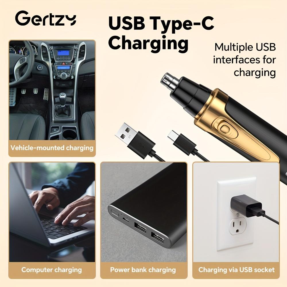 GERTZY 4’ü 1 Arada Erkekler için Burun Kılı Makası Seti, Ev Tipi Elektrikli Çok Amaçlı Tıraş Makinesi Kaş Düzeltici Seti - USB Şarjlı, Burun Kılı, Sakal ve Kaş Düzeltme Aleti - Mükemmel Hediye Seçeneği, Babalar Günü Hediyesi