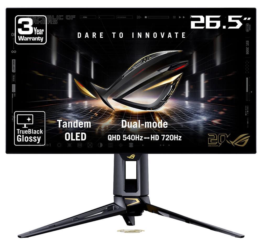 ASUS ROG Swift OLED PG27AQWP-G EDITION 20. Yıl 26.5 inç 720 HD - 540Hz 2K QHD Dual-Mode 0.02ms Adaptive Sync Tandem WOLED Pivot Gaming Monitör h1