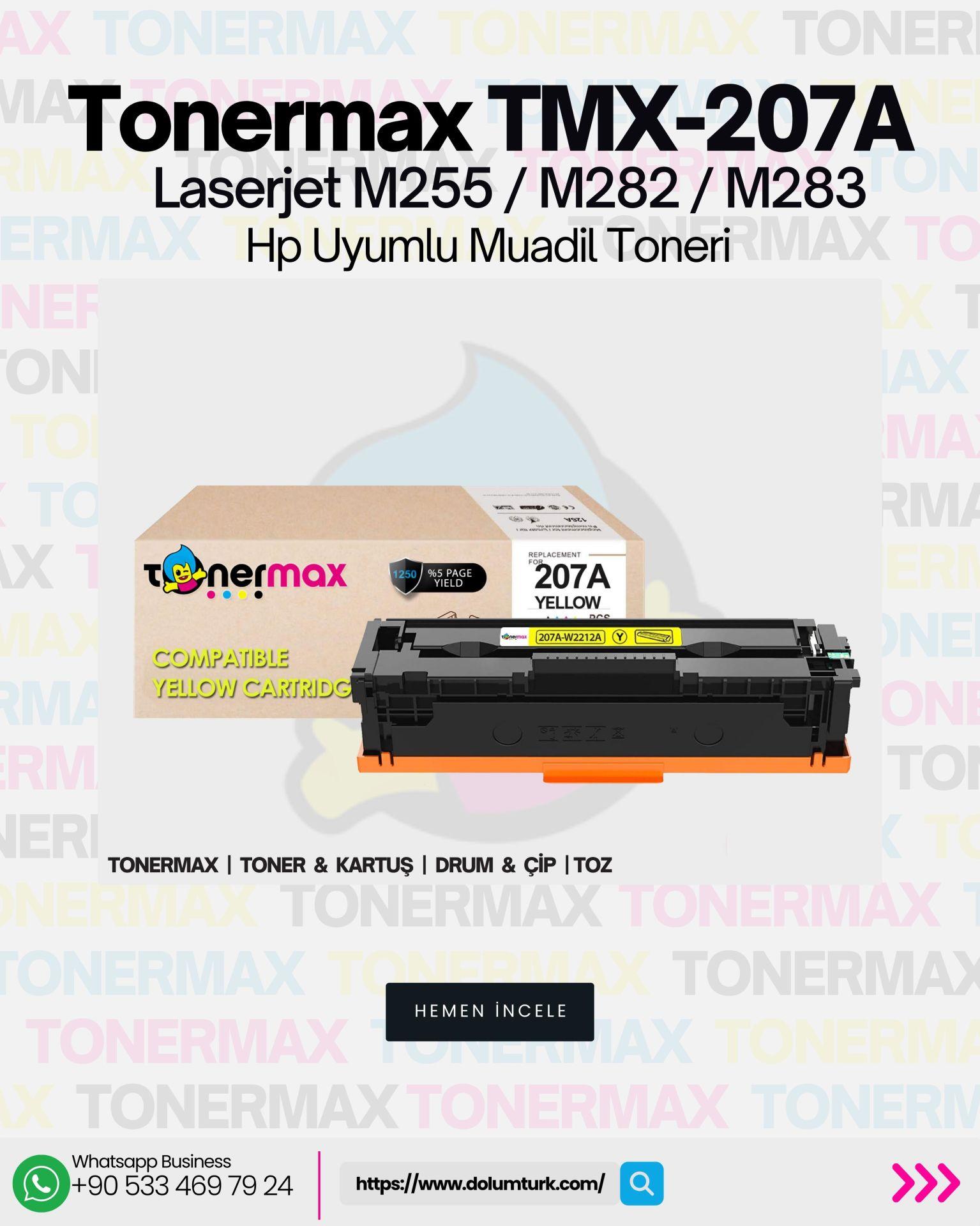 Hp 207A W2212A Muadil Toner Sarı - Çipli/ Laserjet M255 / M282 / M283