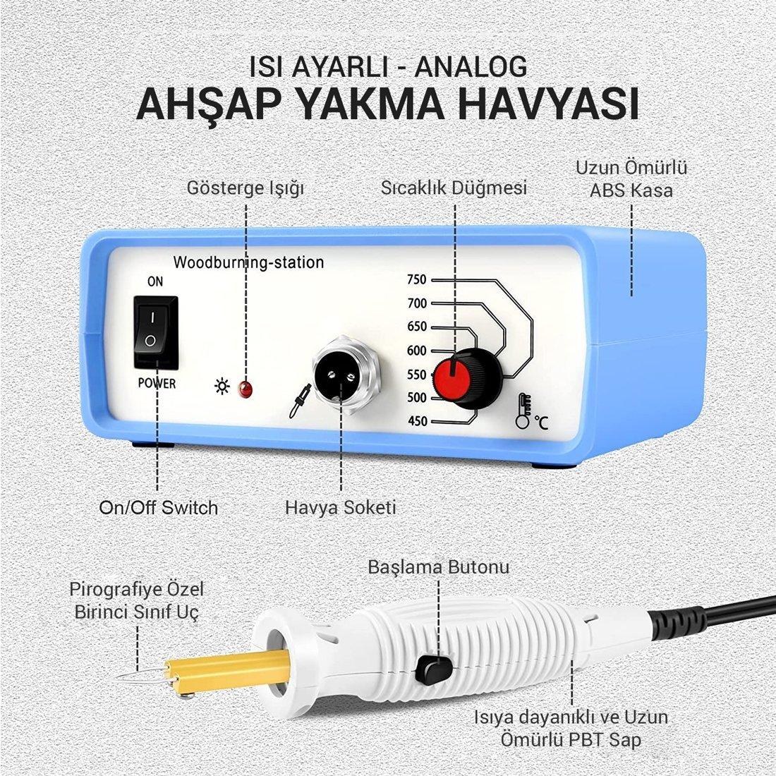  PM-15903 Isı Ayarlı Analog Ahşap Yakma Hayvası İçerik