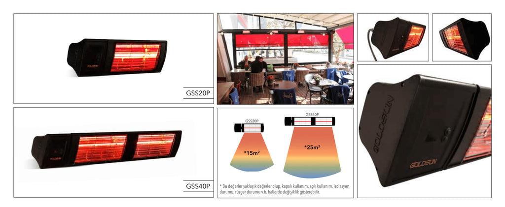 goldsun supra plus 2000w beyaz gss20plg low glare dış mekan kumandalı elektrikli ısıtıcı