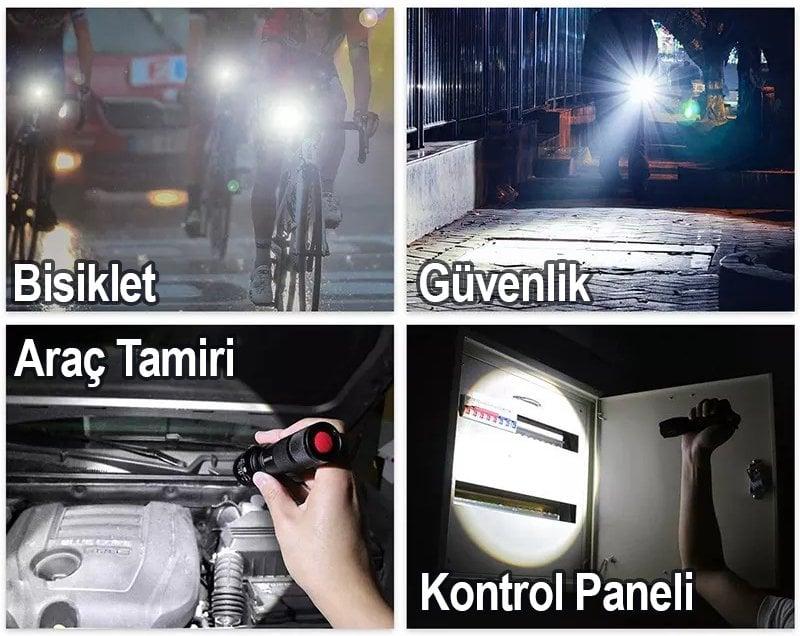 Powermaster Şarjlı Zoom'lu Ledli El Feneri PM-14623