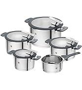 Zwilling Simplify paslanmaz çelik tencere seti, 5 parça, kapakta entegre süzgeçli, indüksiyonlu ocak...