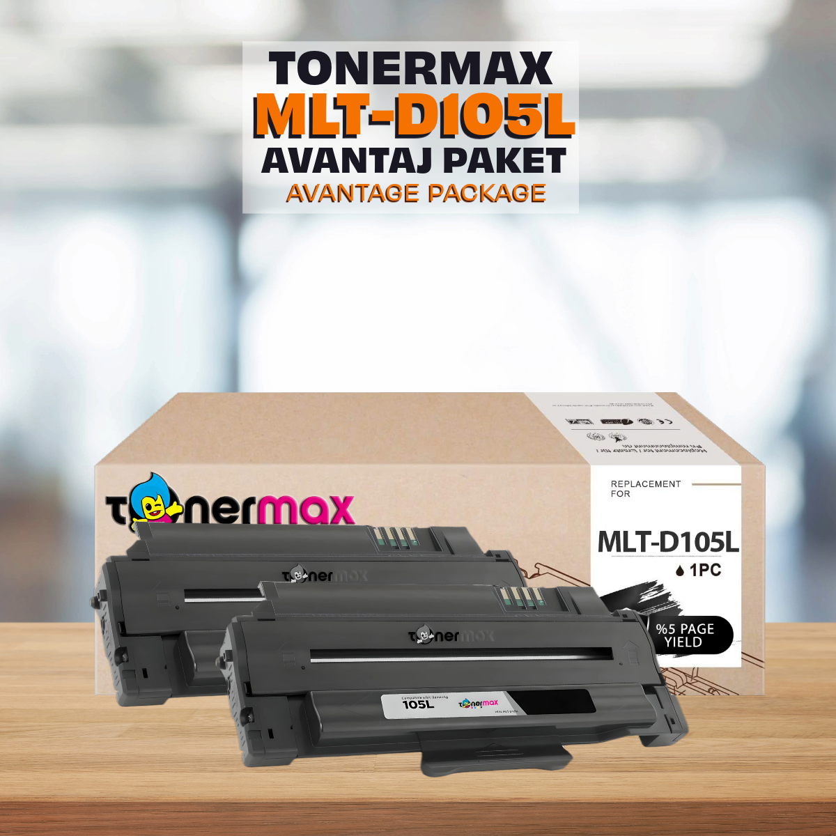 Samsung MLT-D105L Muadil Toner 2'li Avantaj Paket / ML-1910 / ML-1915 / SCX-4623 / SCX-4600 / SF-650