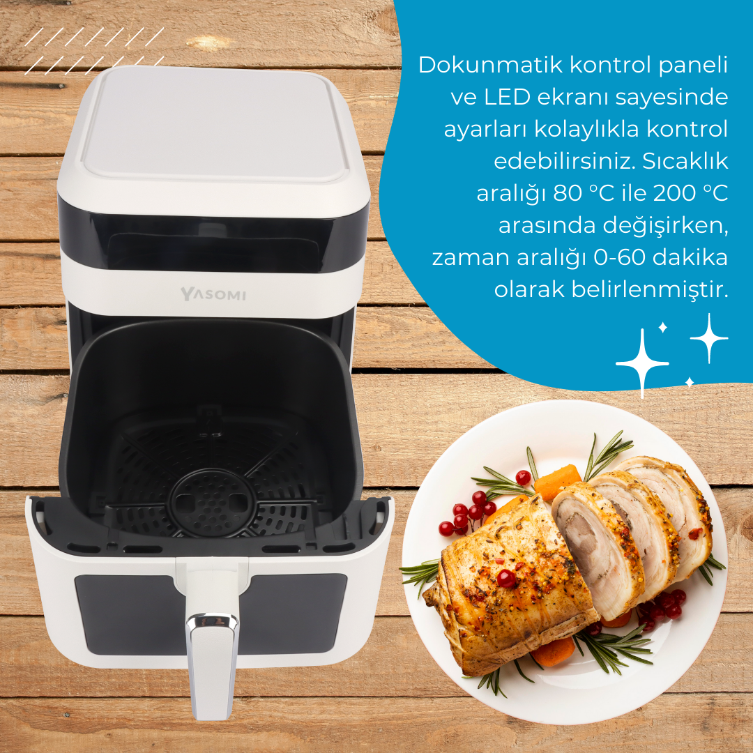 Yasomi Y60 Camlı Fritöz Beyaz
