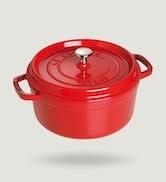 Toz dökme demir kızartma tavası/Cocotte, yuvarlak 28 cm, 6,7 l, optimum nemlendirme için aromalı ferahlatıcı fonksiyon.