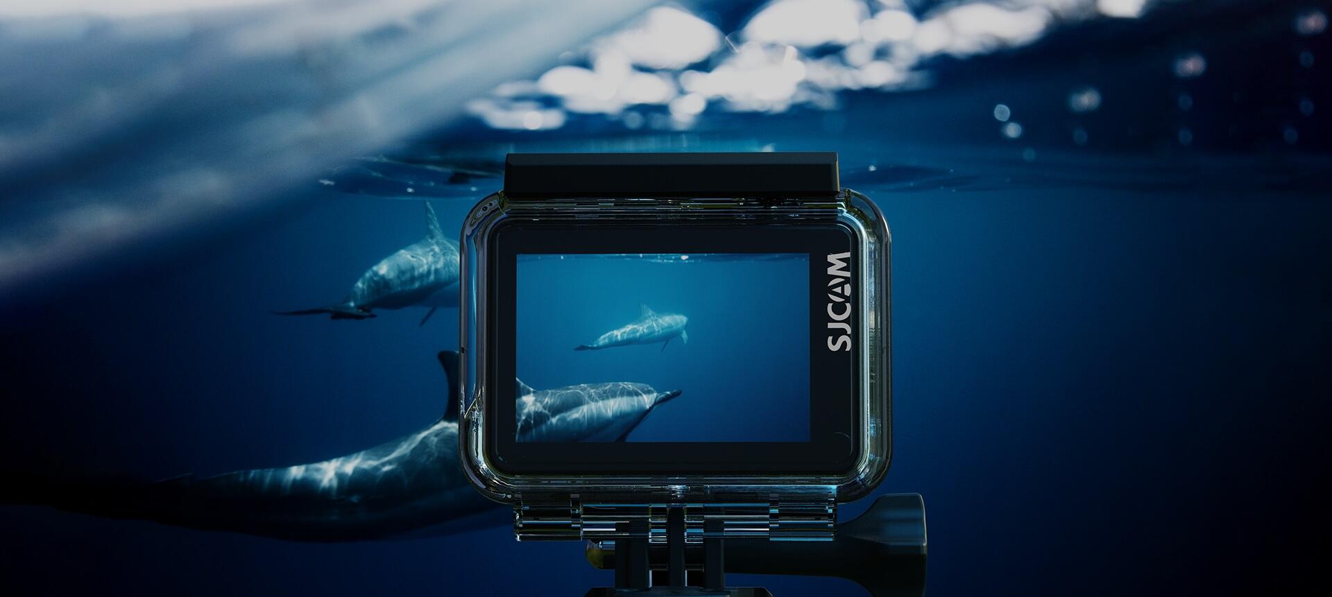 SJCAM SJ4000 Air su geçirmez kılıfla su altı kullanım görseli