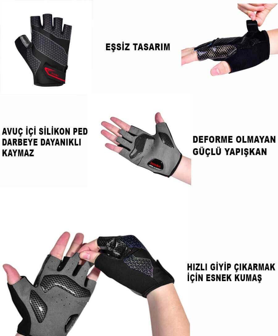 Boodun Profesyonel Luminous Bisiklet Eldiveni