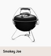 Metin "Smokey Joe" şeklindedir. Dumanın dışarı çıktığı taşınabilir bir barbekü mangalının sembol görünümü.