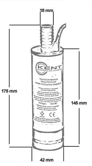 Kent 12 Volt Mazot Su, Süt Dalgıç Pompa, Mini Sintine Pompası