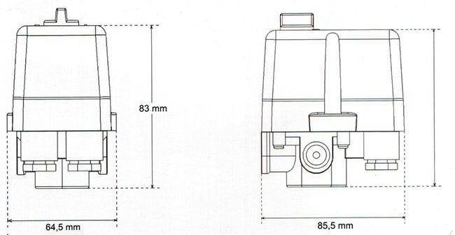 Element Kompresör Basınç Şalteri 1-6 Bar Tahliyeli Üç Yollu On/Off