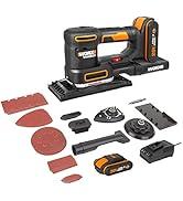 WORX 18V (20V MAX) Akülü Çok Fonksiyonlu Zımpara WX820.2, PowerShare, Eksantrik Zımpara Fonu...