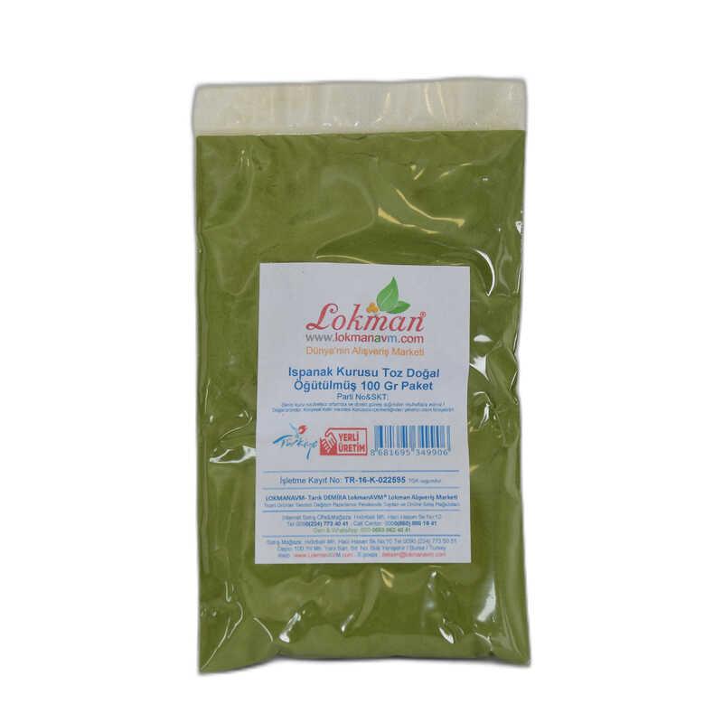 LOKMANAVM ISPANAK KURUSU TOZ DOĞAL ÖĞÜTÜLMÜŞ 100 GR PAKET