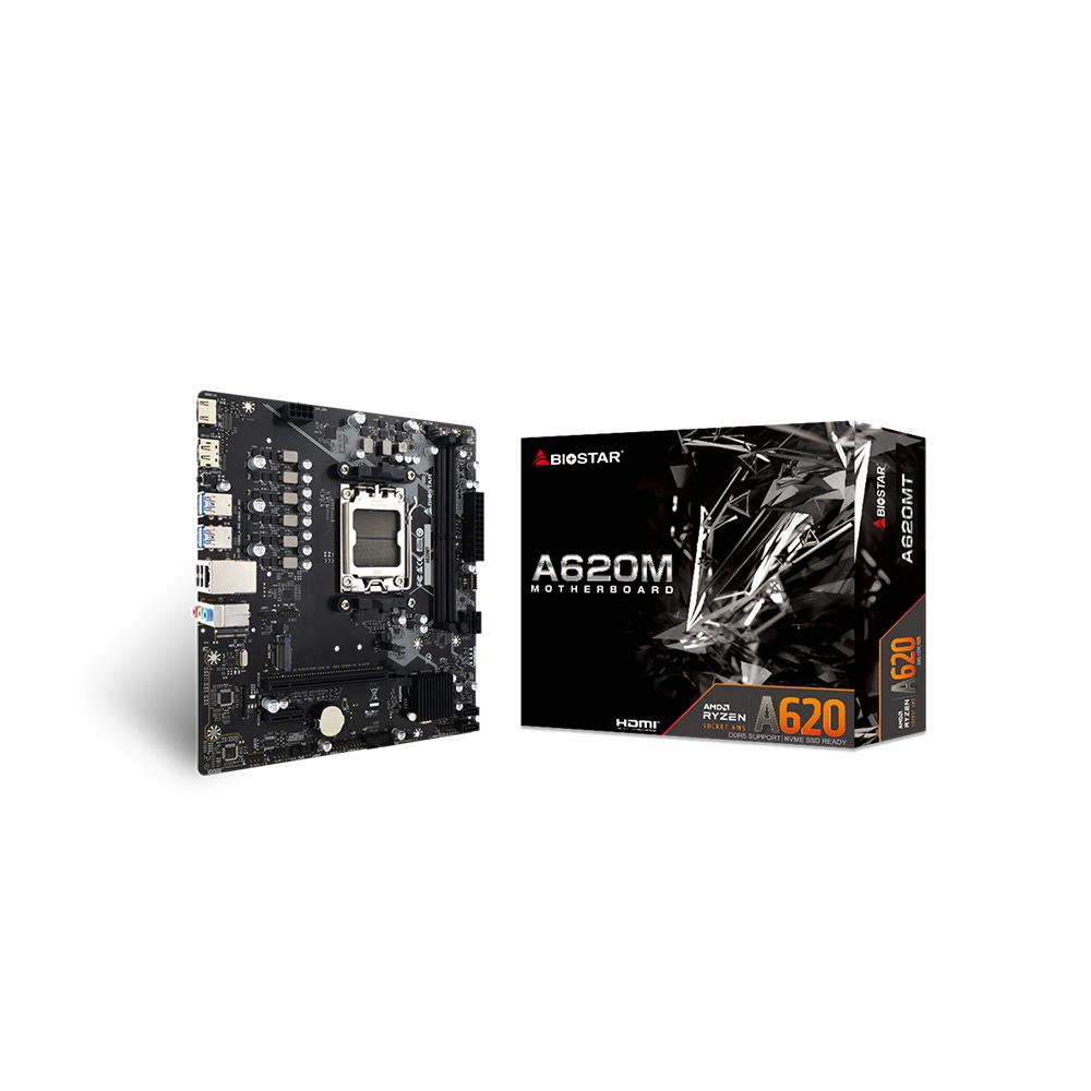 Biostar A620MT-E AMD AM5 DDR5 6000Mhz HDMI DP 1xM2 mATX 2XDIMM,128GB MAX