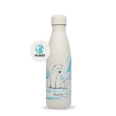 Qwetch QD3464 Kutup Ayısı Desenli Isı Yalıtımlı 500ml Termos - Fildişi