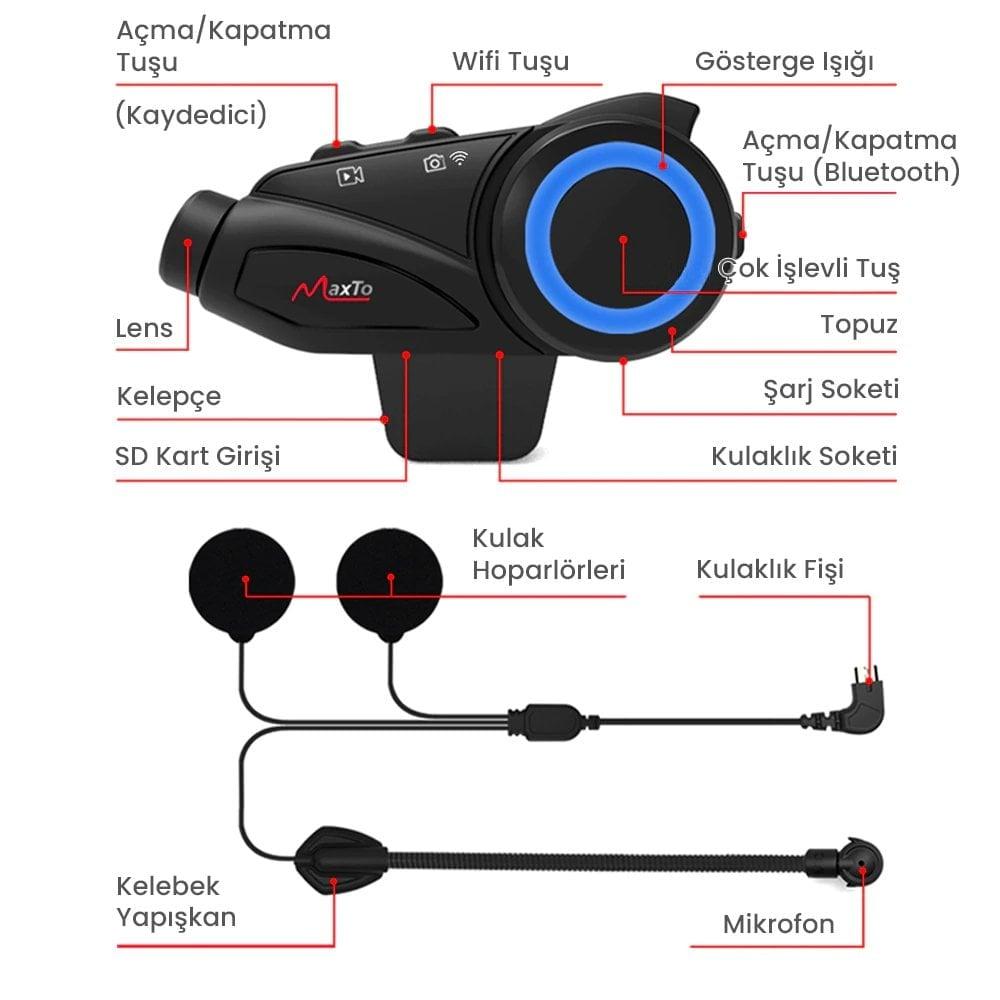 PowerMaster M3 Motosiklet Bluetooth Intercom Kulaklık