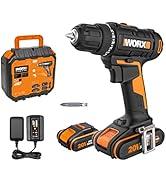 WORX Akülü Matkap 18V (20 V MAX) WX100.3, PowerShare, Maksimum tork 30 Nm, Hız Varia...