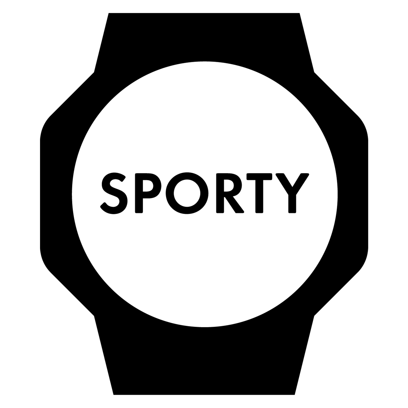 Simgesel saat yüzü sembolü ve sportif tasarımı temsil eden 