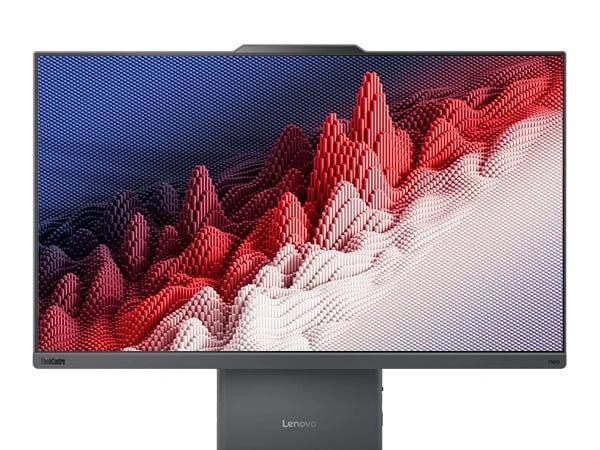 Lenovo ThinkCentre Neo 50a Gen 5 24 inç Intel monitör -- ekranda üç boyutlu grafikle yakın ön görünüm
