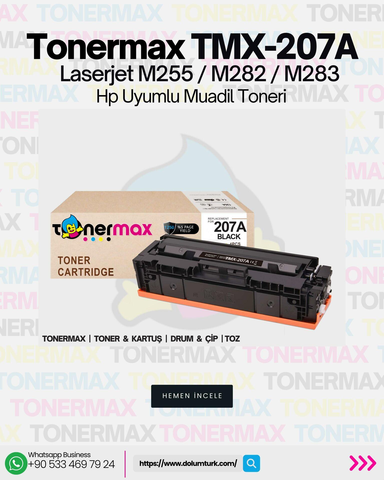 Hp 207A W2210A Muadil Toner Siyah- Çipli/ Laserjet M255 / M282 / M283