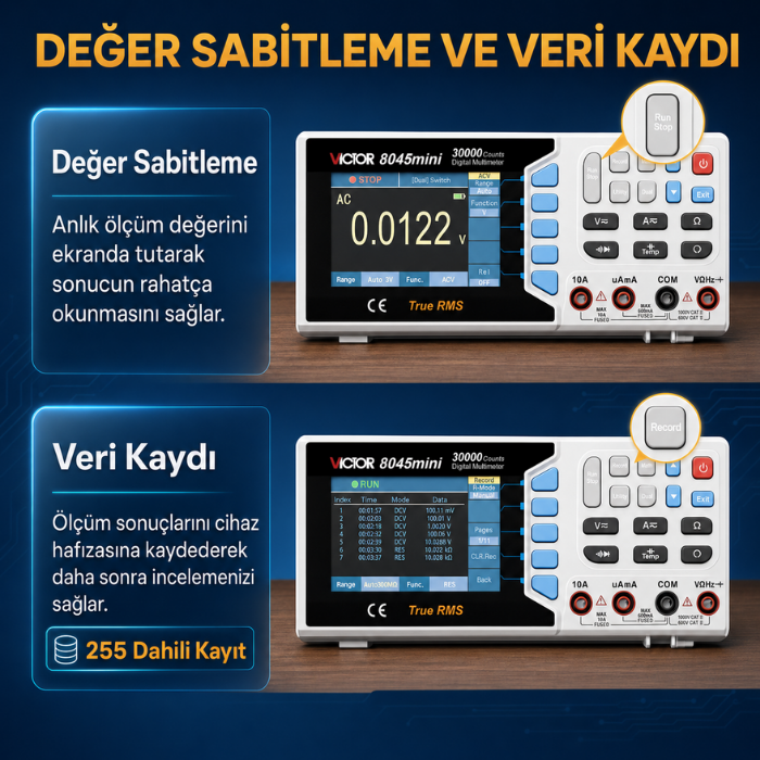 Victor 8045 değer sabitleme ve 255 verilik kayıt hafızası