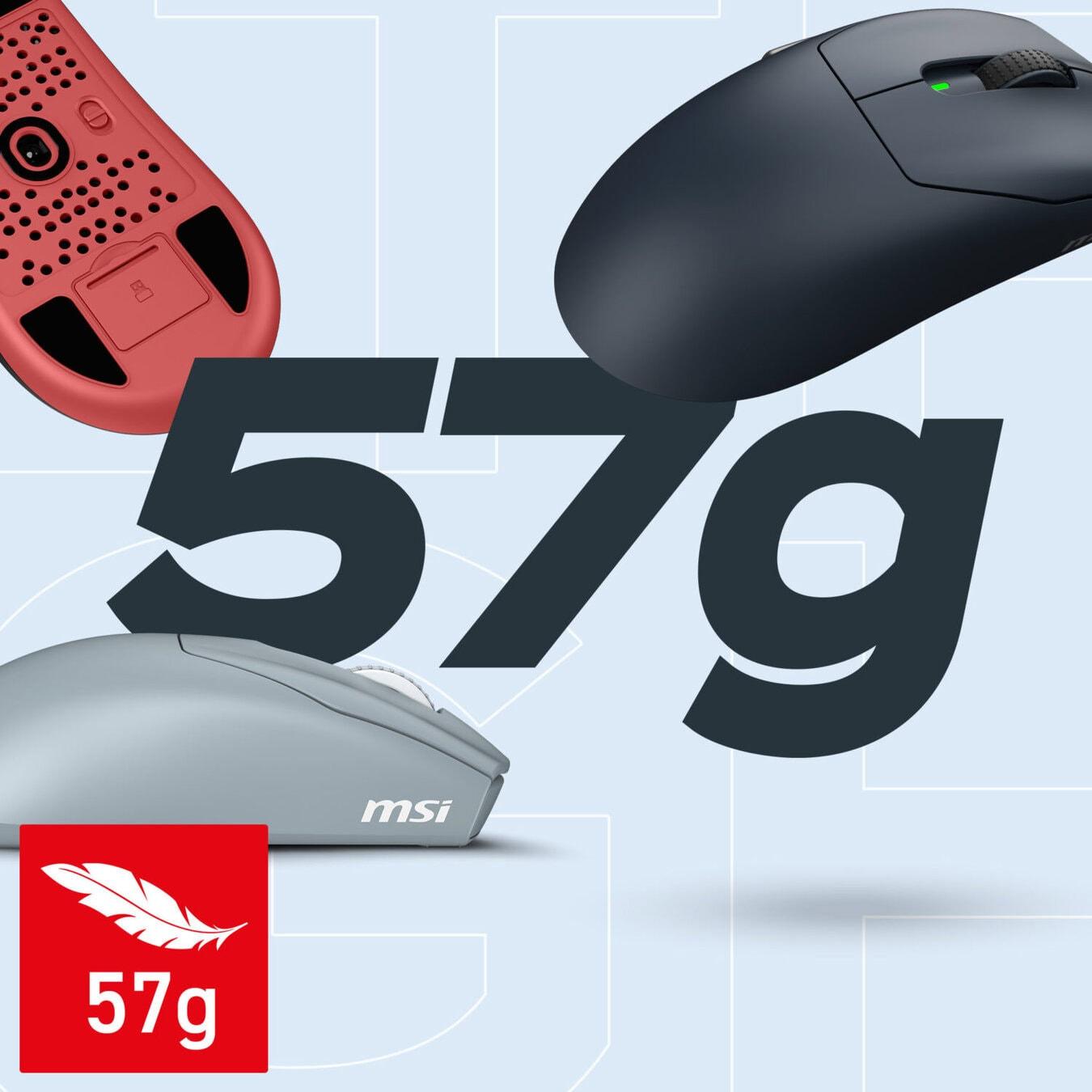 MSI FORGE GM340 WIRELESS Navy PixArt 3311 Sensör RGB Kablosuz Gaming Mouse h4