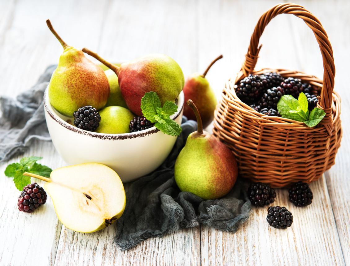 Pears on a bowl