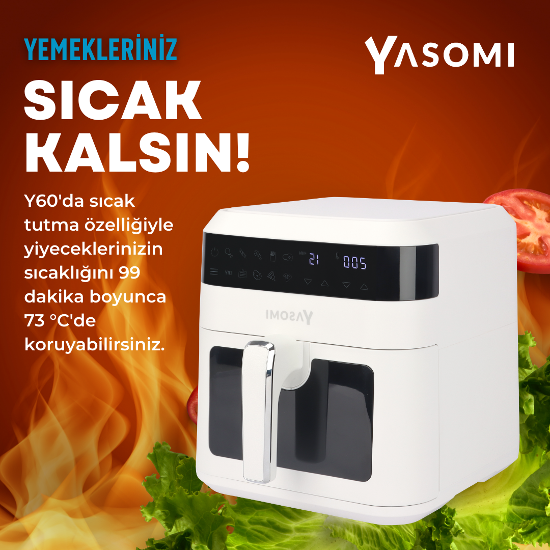 Yasomi Y60 Camlı Fritöz Beyaz