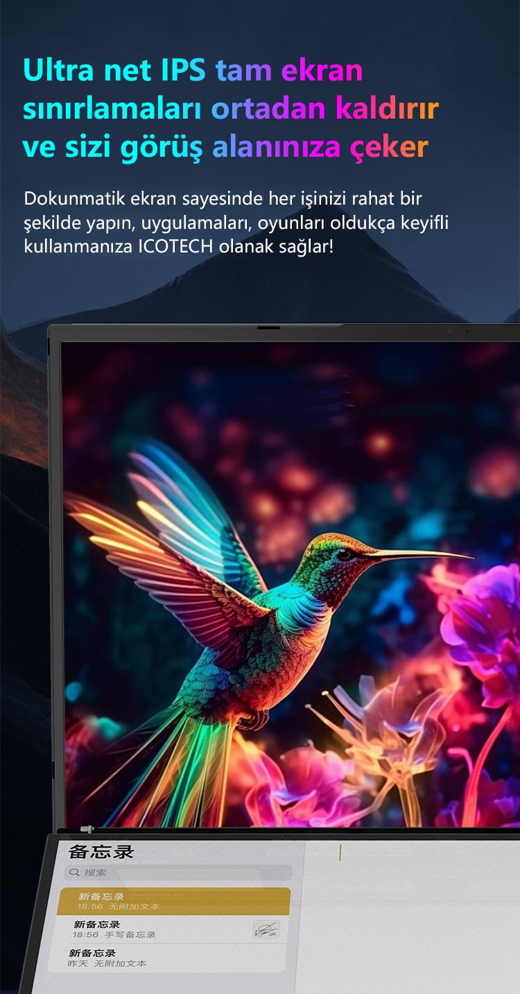 Icotech DS16 Plus Çift Ekranlı Dokunmatik Laptop