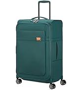 Samsonite Airea - Spinner M, genişletilebilir çanta, 67 cm, 73,5/81,5 L, mavi (Kuzey Mavisi/Turuncu)