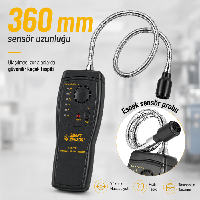 AS5750L soğutucu gaz kaçak dedektörü sensör uzunluğu
