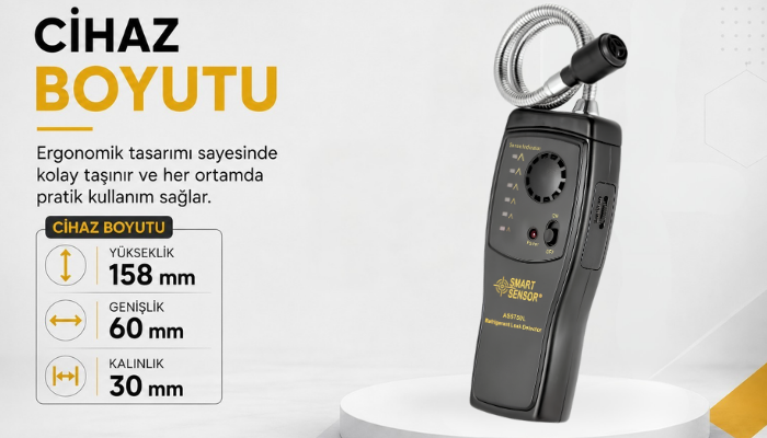 AS5750L soğutucu gaz kaçak dedektörü boyutu