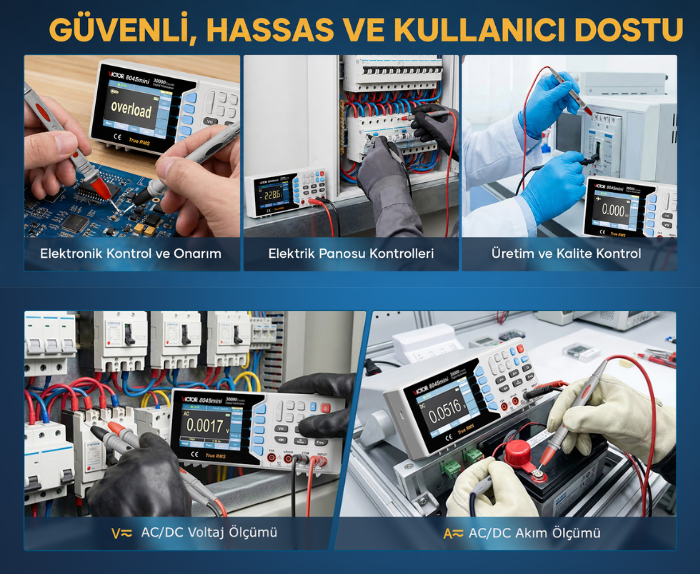 Victor 8045 elektronik onarım, pano kontrolü ve AC/DC ölçüm uygulamaları