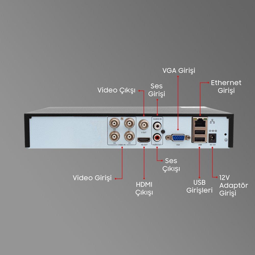 Plato PL-21065 6 in 1 4 Kanal 1080N DVR Kayıt Cihazı